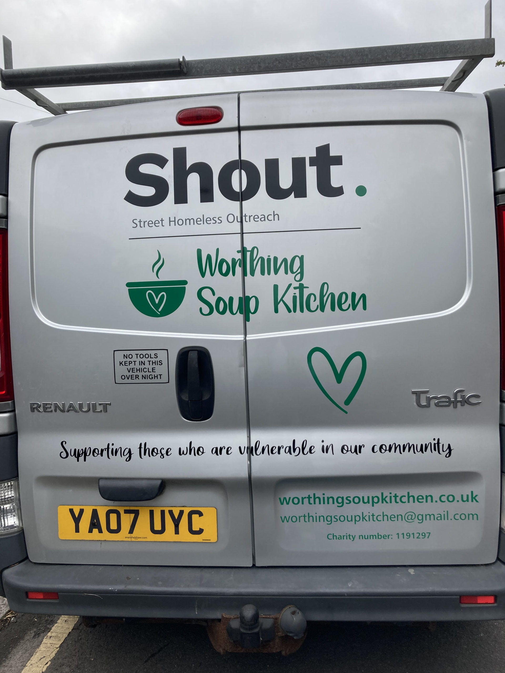 Our van is branded! May 2022 Worthing Soup Kitchen
